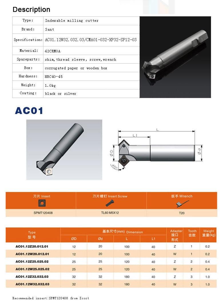 High Precision Indexable Chamfer Milling Cutter Tool