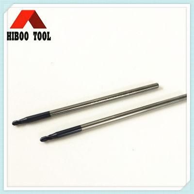 Long Shank 4flutes Ball Nose End Mill with HRC55 Hardness