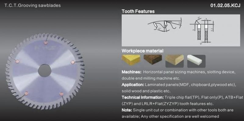 Kws Carbide Tipped Grooving Saw Blade for Plywood MDF Wood Cutting Tool for Table Saw Woodworking Machinery Part Dado Set Groove 200*30*5.0*40t Tp