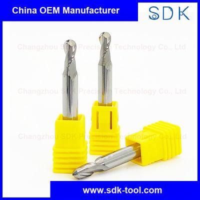 CNC Ballnose Bit Tungsten Carbide Milling Cutter for Cutting Aluminium High Precision