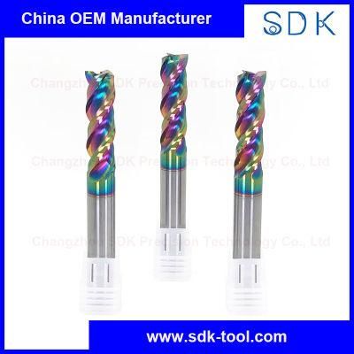 U Shape Big Feed Dlc Coated High Performence Solid Carbide Flat 3 Flutes End Mill Tools for Cutting Aluminium