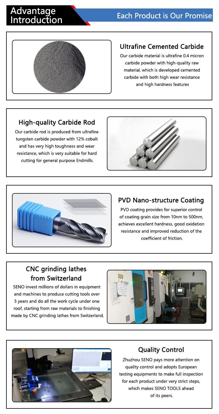 Hot Selling Good Quality CNC Cutting Tools Hard Alloy Solid Carbide 4 Flutes HRC45 End Mills