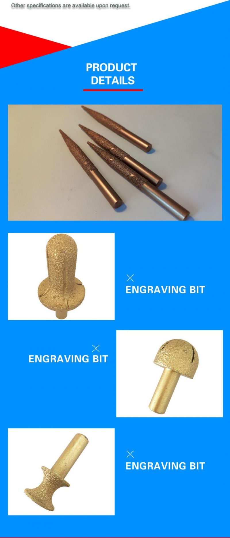 China Manufacture Vacuum Brazed Diamond Coating Engraving Bits for Carving Stone