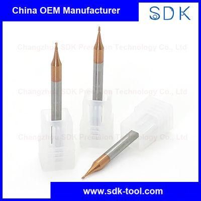 2f Solid Carbide Micro Square End Mill Small Size Flat Milling Cutters for Steel HRC55