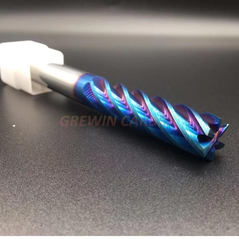 Gw Carbide-High Performance CNC Cutting Tool HRC 65 with Blue Nano Coating Solid Carbide 6 Flutes End Mill Milling Cutter