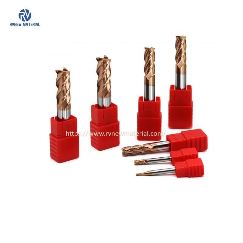 Solid Carbide 4 Flutes Milling Cutters for Steel HRC55 Tools