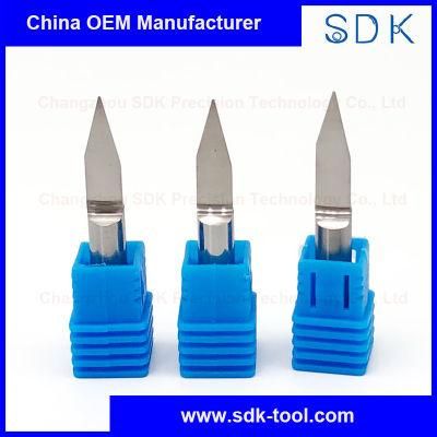 Solid Carbide Flat V Flute Engraving Bits Carving Tool for Woodworking