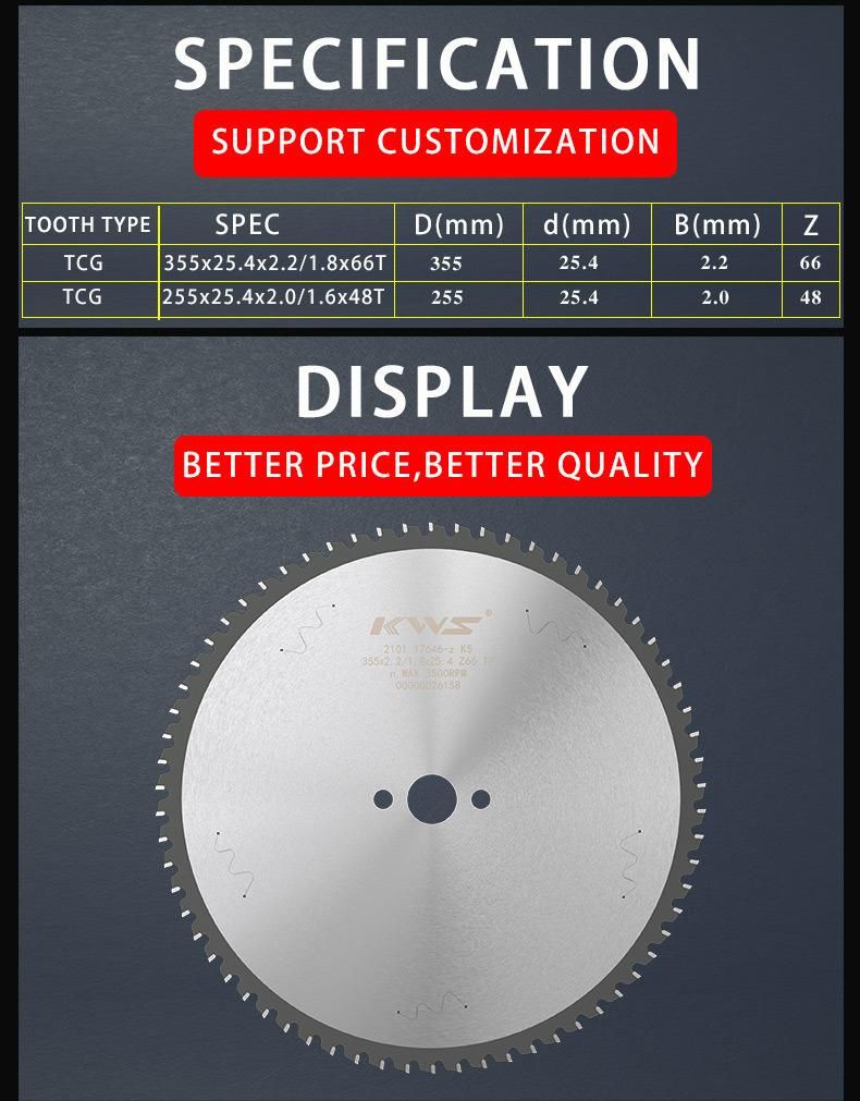 Kws Steel Pipe Cutting Carbide Cold Circular Saw Blade for Steel