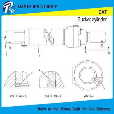 Cat 325c Excavator Hydraulic Cylinder 1772465 Cat Type Hydraulic Cylinder