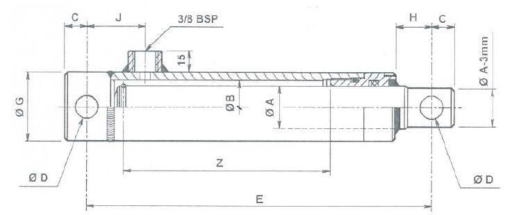 Long Stoke Single Acting Hydraulic Cylinder Used for Snow Plow