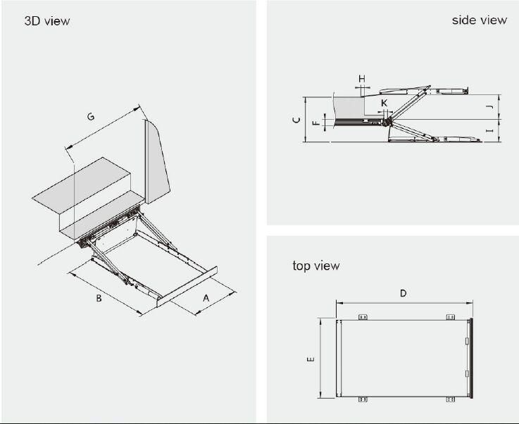 Hydraulic Lifting Platform Scissor Lift for Benz Sprinter to Help Wheelchair Occupant to Get on Vehicle