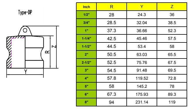 Brass Copper Camlock Plug Coupling