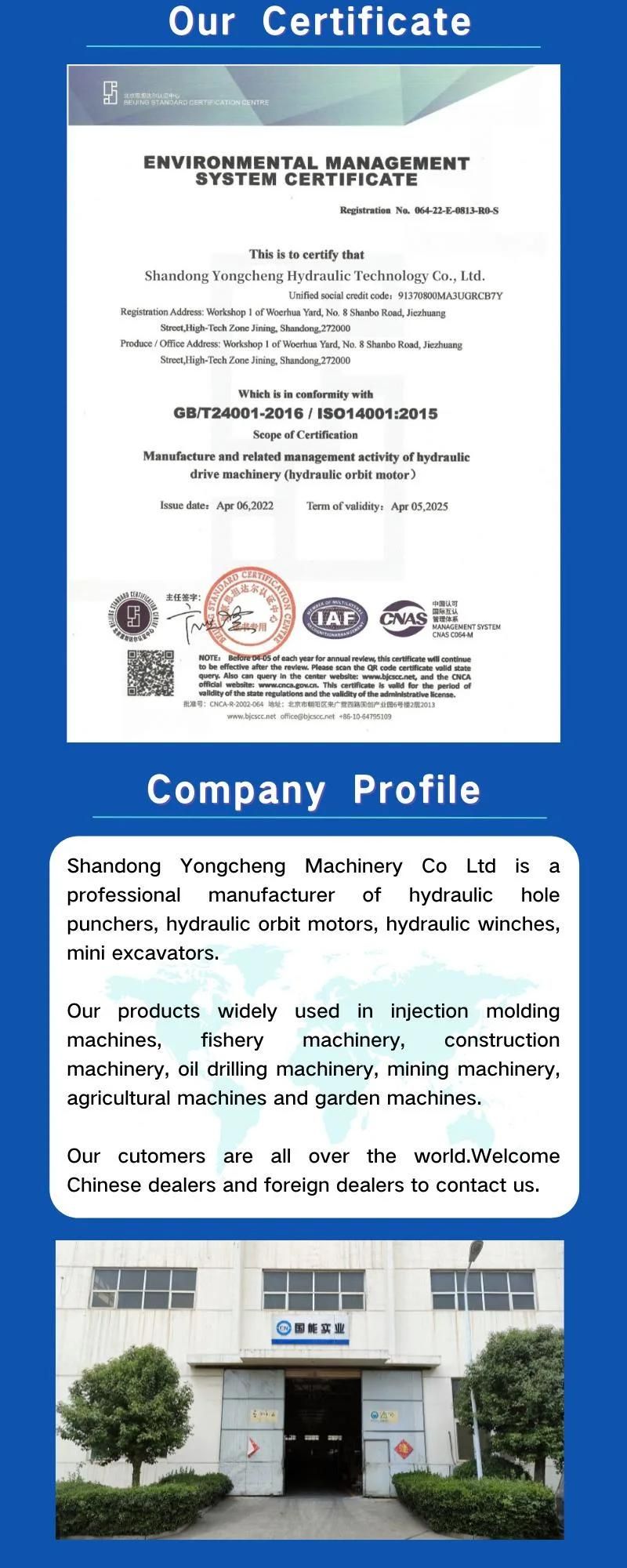 100cc Displacement 185h Parker Sumitomo Gerotor Orbital Spool Valving Axial Radial Double Ball Bearing Motor