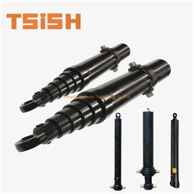 Single Acting 5 Stage Telescopic Hydraulic Cylinder for Tipper Truck