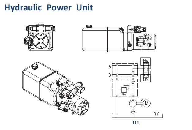 Horizontal Automatic 12V DC Hydraulic Power Unit 1 Year Warranty