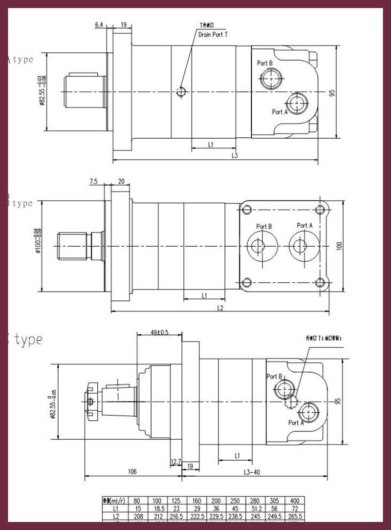 Hydraulic Orbit Motors Repalace with Danfoss (OMS) 2000 (2K) 104 Series