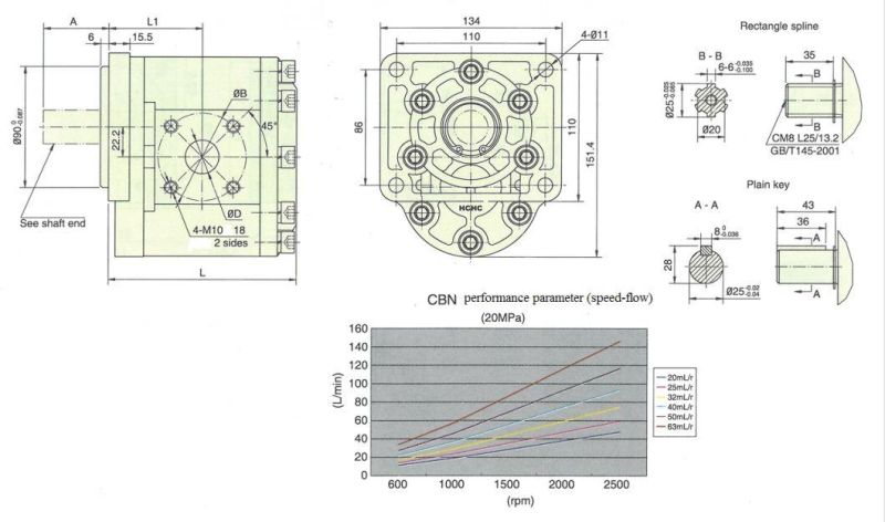 High Pressure Hydraulic Gear Oil Pump Hydraulic Parts Cbne-F532-Blh