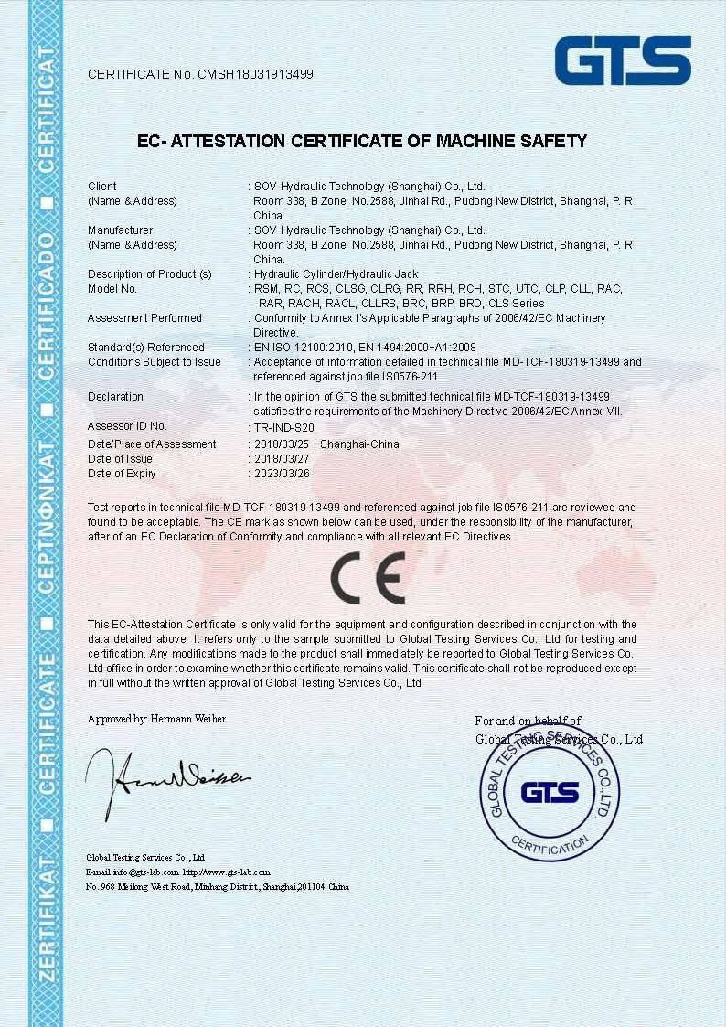 Lightweight Type Single Acting Hydraulic Cylinder