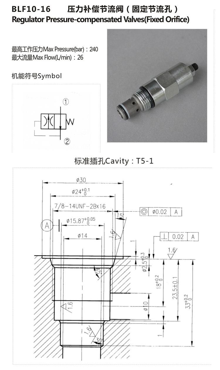 BLF10-16 high quality hydraulic stainless steel cartridge valve pump parts