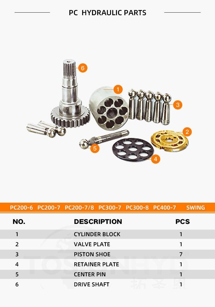 PC200-7 Hydraulic Travel Motor Spare Excavator Parts with Komatsu