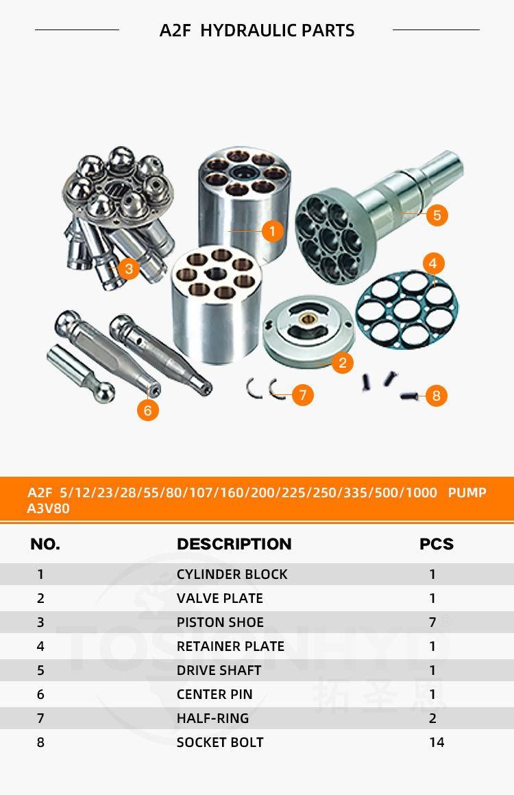 A2f 160 Hydraulic Pump Parts with Rexroth Spare Repair Kits