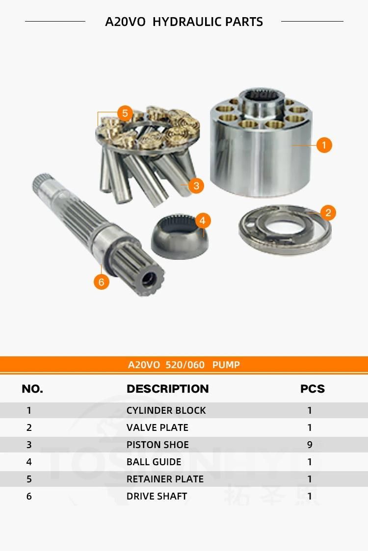 A20vo95 Hydraulic Pump Parts with Rexroth Spare Repair Kits