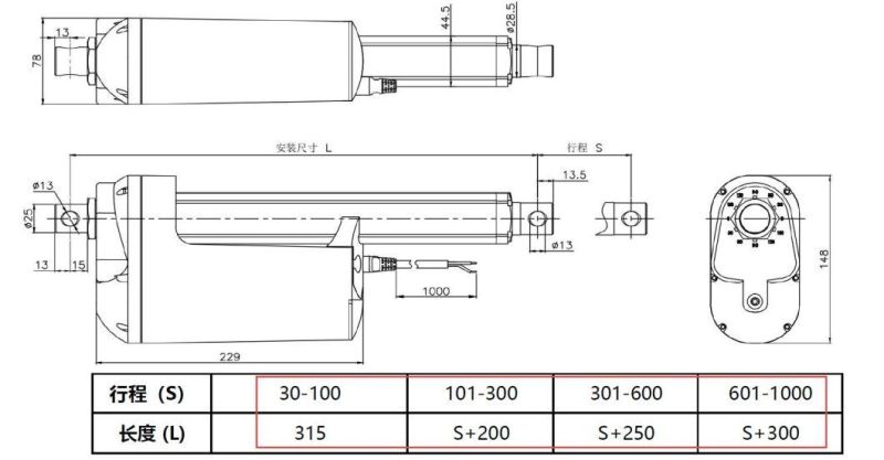 Water Proof Trim and Tilt Cylinder with Customized Stroke