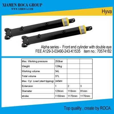 Hyva Type -Alpha Series - 70574086 Single Acting Front End Hydraulic Cylinder (with double eye) for Truck Dump