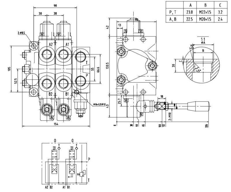 Hydraulic Directional Control Valve Dl-F15L