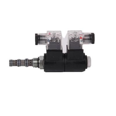 4-way, 3-position, solenoid-operated directional spool cartridge valve