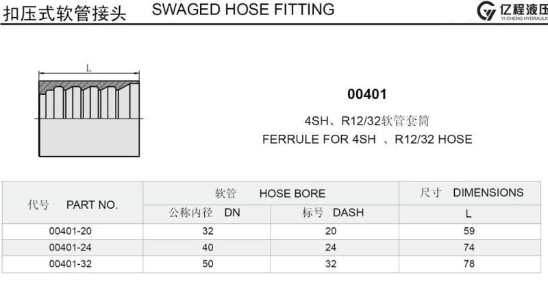 Stainless Steel Hydraulic Socket Hydraulic Hose Fittings Ferrule