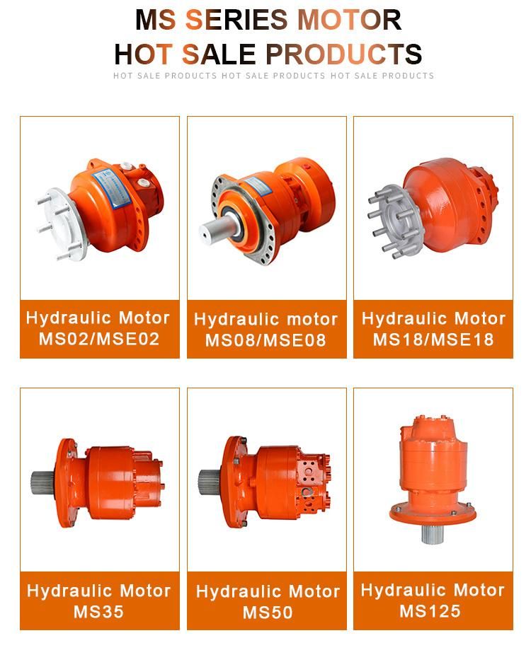 Poclain Hydraulic Mse02 Radial Piston Motor with Drum Brake Used in Road Sweeper