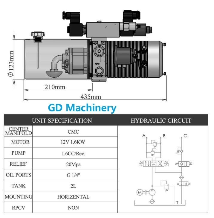 Mini Hydraulic Power Unit with Small Oil Tank