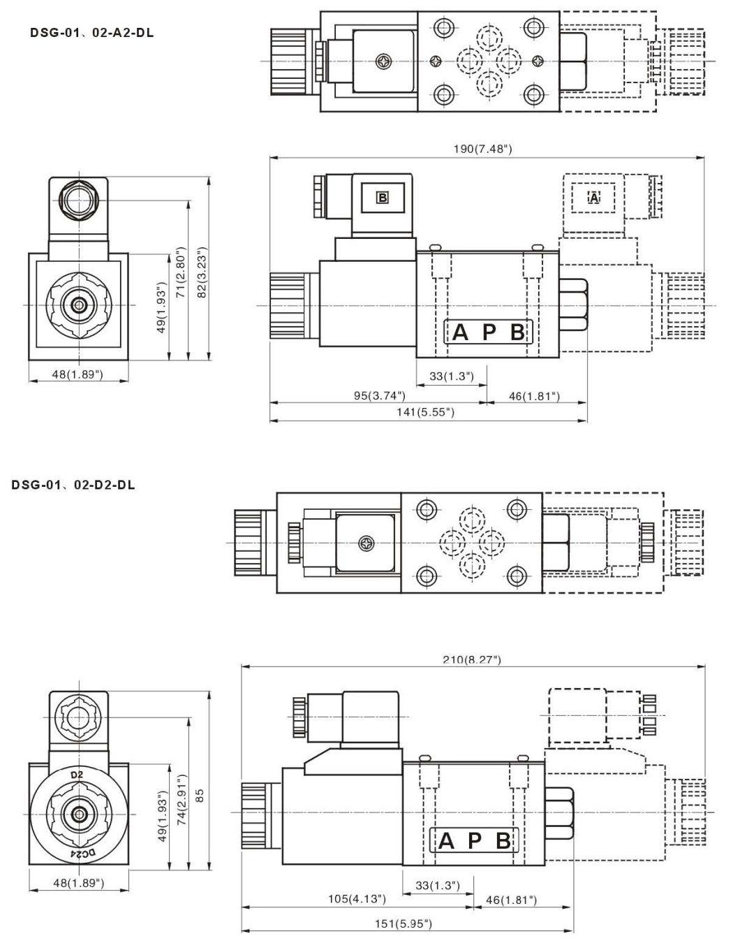 DSG-01-2B3-DL Yuken type Solenoid Operated Directional Valve