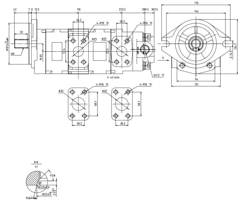 High Pressure Hydraulic Gear Oil Pump Hydraulic Power Unit Cbkhlg