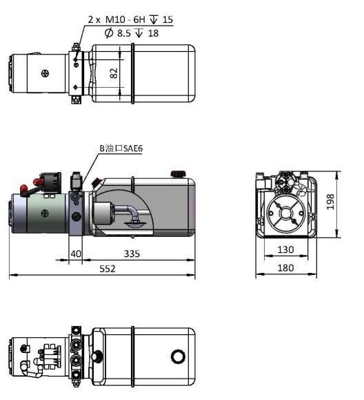 Plastic Tank Hydraulic Power Unit 12 Volt Hydraulic Power Unit