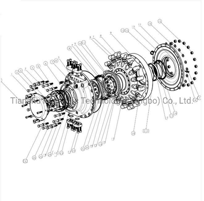 Radial Piston Hagglunds Hydraulic Motor with Brake / Reducer.