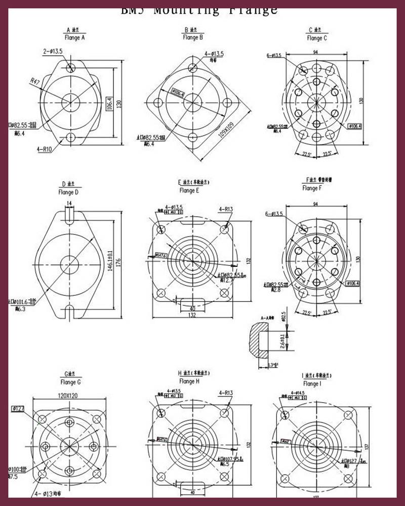 Square Flange Hydraulic Orbit Motors Repalace with Danfoss (OMS) 2000 (2K)