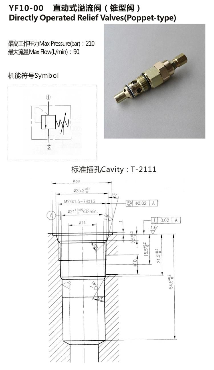 YF10-00 hydraulic sun threaded pressure relief needle valve