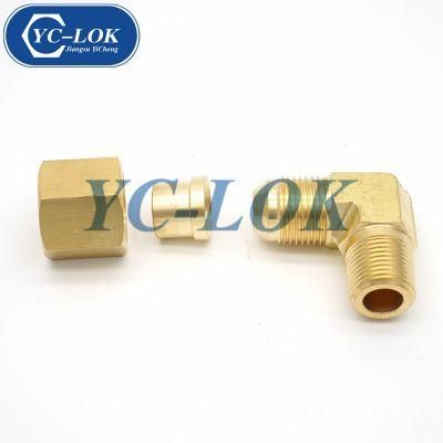 Brass Elbow Ferrule Compression Hydraulic Tube Fittings