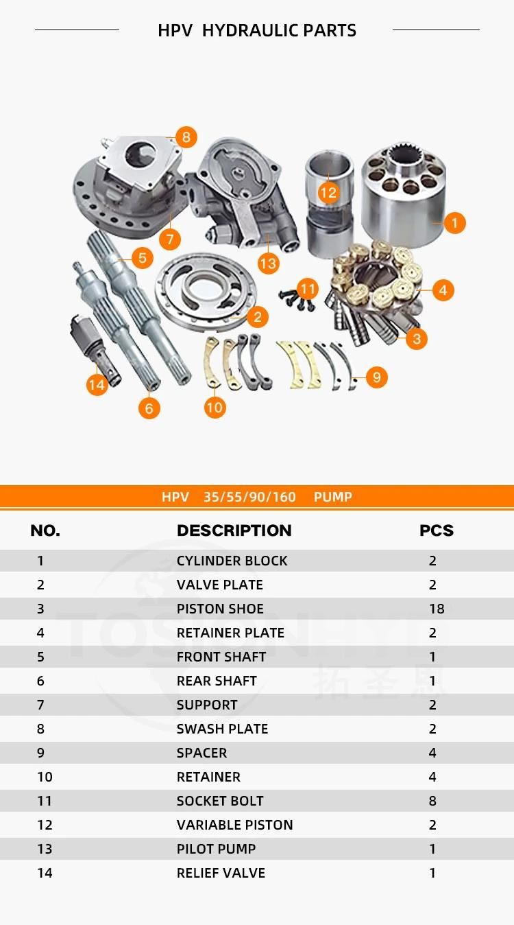 Hpv90 PC200-3 Hydraulic Pump Spare Excavator Parts with Komatsu