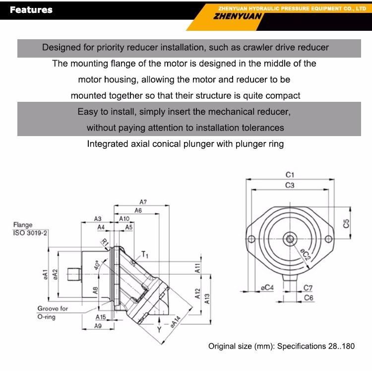 Rexroth A2fe Series A2fe160 A2fe180 Bent Axis Hydraulic Piston Motor