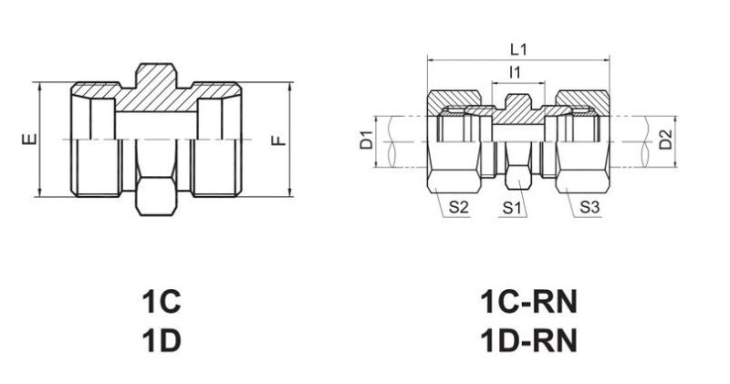 Carbon Steel DIN 24 Cone Sleeve Type Straight Adaptors