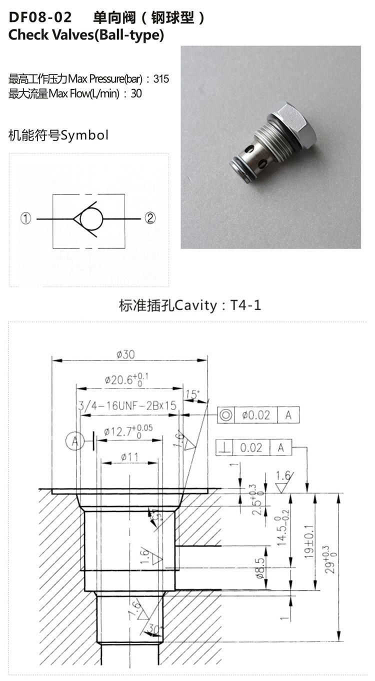 DF08-02 hydraulic forklift parts directional control ball valve