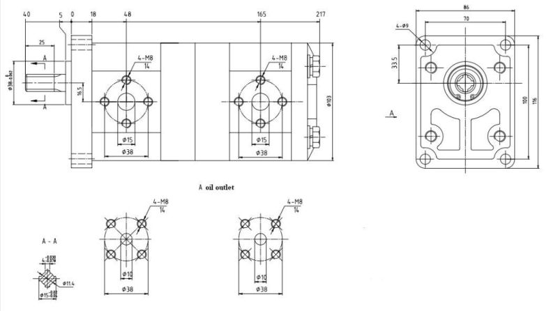 High Pressure Hydraulic Double Gear Oil Pump Hydraulic Power Unit Cbwlxy-F310/F306-Cfhl