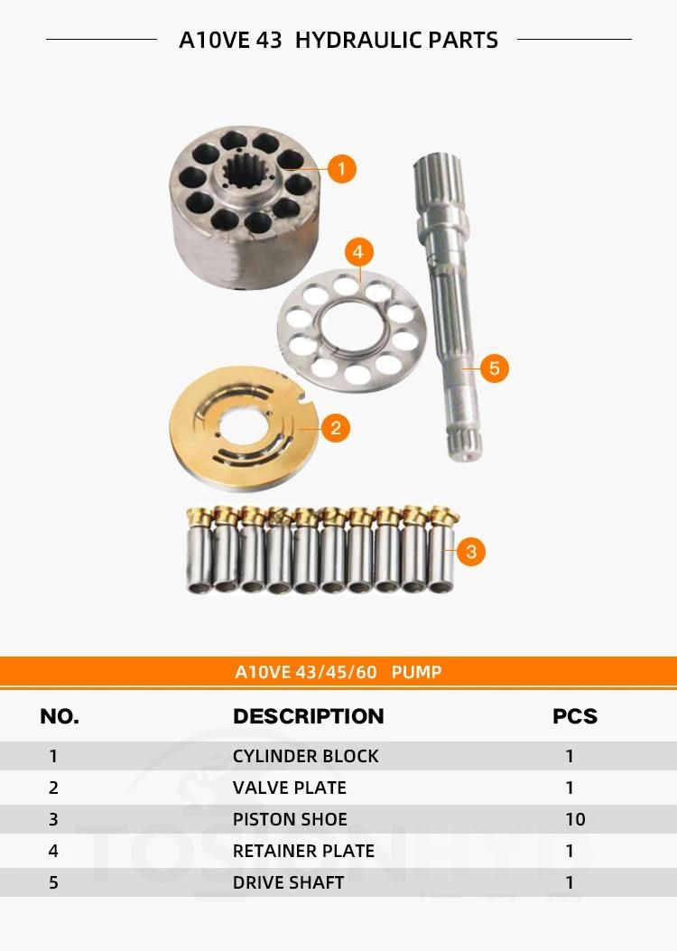 A10ve 60 Hydraulic Pump Parts with Rexroth Spare Repair Kits