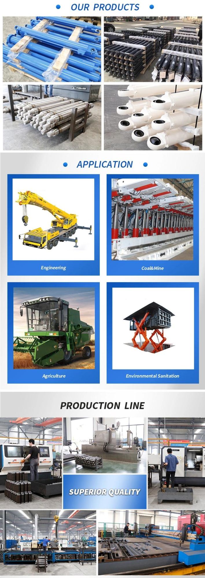 Different Types Hydraulic Cylinder for Engineering and Agriculture