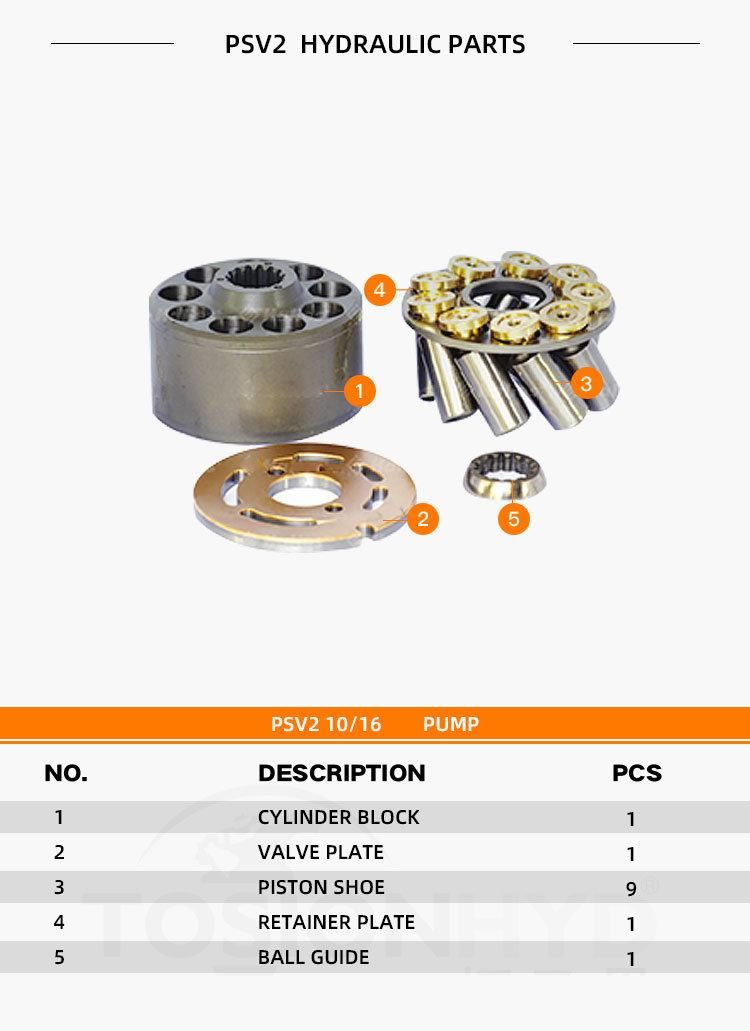 Kyb Psv2-10 Psv2-16 Hydraulic Pump Parts with Kayaba Spare Repair Kit