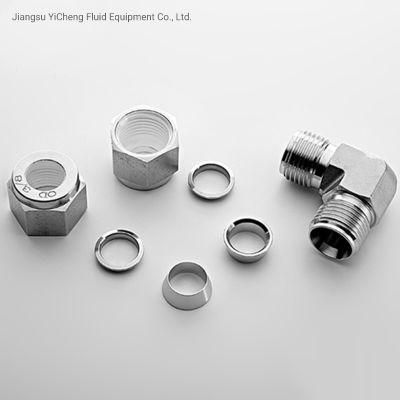 SS316 Stainless Steel Double Ferrules Elbow Unions Metric Tube Parker Hydraulic Tube Fittings