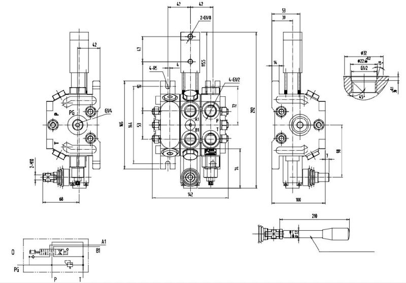 Hydraulic Multi-Way Directional Flow Control Valve Sqedl-F15L